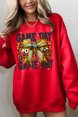 UL180-E3090 Yellow Football Game Day Bow Graphic Sweatshirt $20