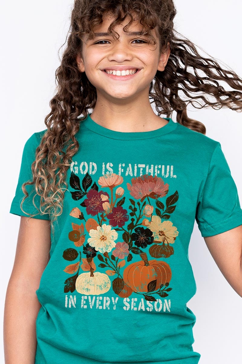 US3001Y-E3171Z Faithful In Every Season Kids Graphic Tee $11