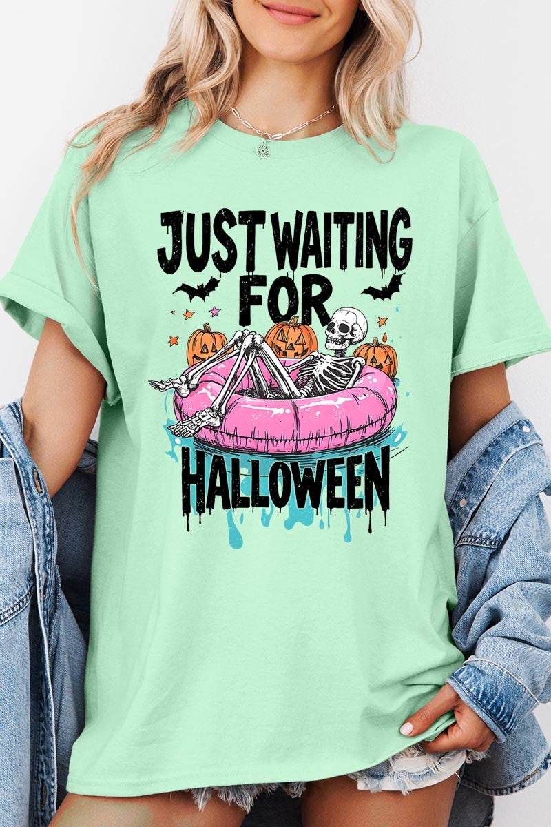 5000P-E3138 Just Waiting For Halloween Plus Heavy Cotton Tee $12.75