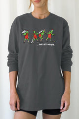 UL240-E3203 Grinch Funny Christmas Graphic Long Sleeve Tee $13.75