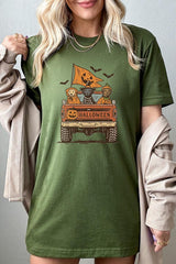 US3001-E3150 Halloween Truck Dogs Graphic Tee $12.5