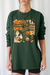 UL240P-E3084 Halloween collage Graphic Plus Long Sleeve Tee $17