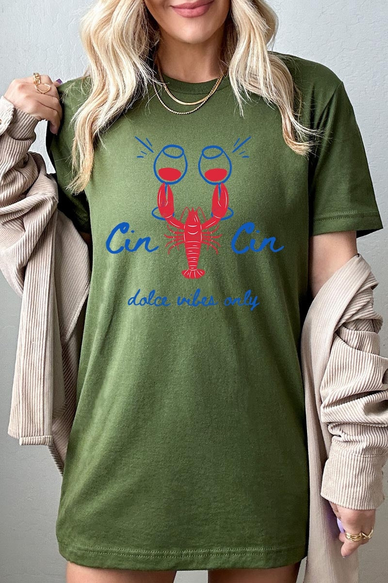 US3001P-E3069 Cin Cin Lobster Celebration Graphic Plus Tee $16