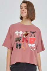 CTS-E3077 Arkansas Football Graphic Relaxed Crop Top $11