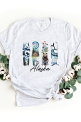 US3001-E3061AK Alaska State Brushstroke Graphic Tee $12.5