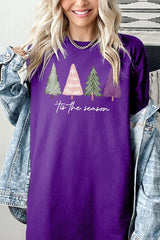 5000-E3218 Rustic Christmas Trees Graphic Heavy Cotton Tee $9