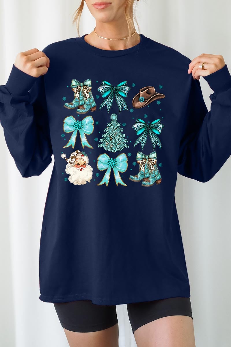 UL240P-E3180 Western Christmas Graphic Plus Long Sleeve Tee $17