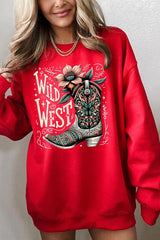 UL180-E3100 Wild West Cowgirl Boot Graphic Sweatshirt $20