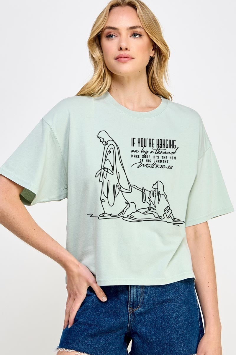 CTS-E3075 If Youu2019re Hanging On Graphic Relaxed Crop Top $11
