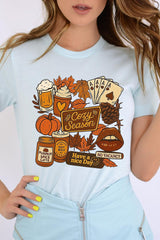 US3001-E3119 Retro Fall Collage Graphic Tee $12.5