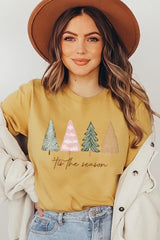 US3001P-E3218 Rustic Christmas Trees Graphic Plus Tee $16