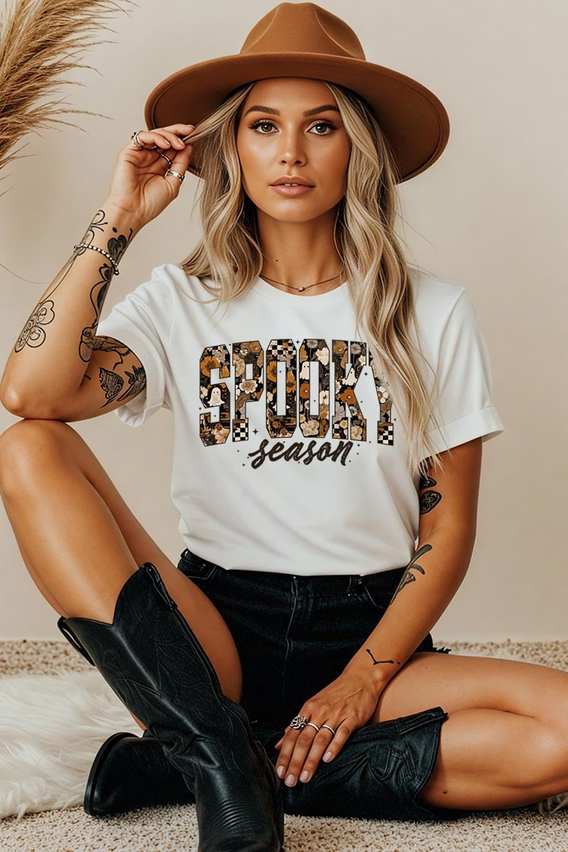 5000-E3105 Spooky Season Halloween Graphic Heavy Cotton Tee $9