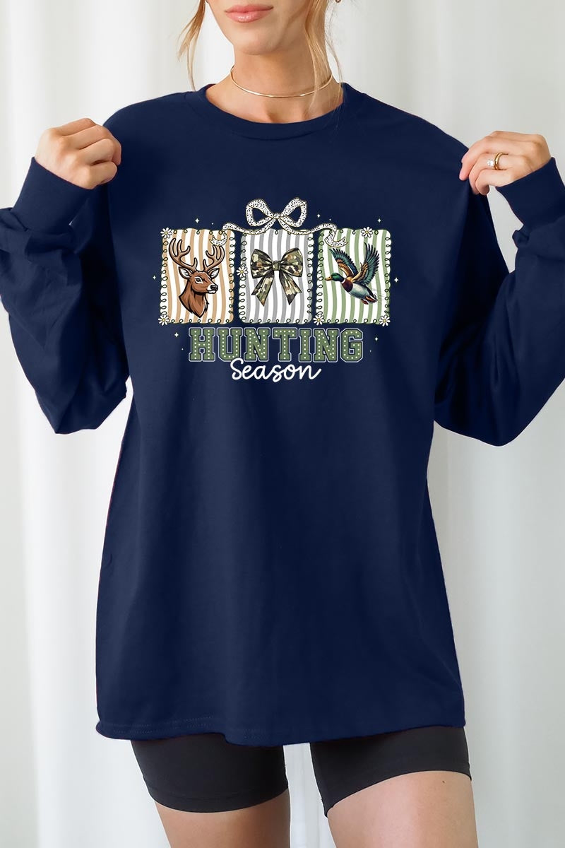 UL240P-E3192 Deer & Duck Hunting Season Graphic Plus Long Sleeve Tee $17