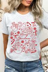 US3001-E3181 Christmas Doodle Graphic Tee $12.5
