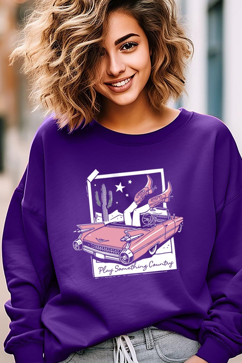 UL180-E3098 Play Something Country Graphic Sweatshirt $20