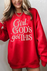 UL180-E3102 Girl, Godu2019s Got This Graphic Sweatshirt $20