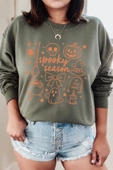 UL180-E3141 Halloween Doodle Graphic Sweatshirt $20