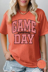 5000P-E3126 Red Gingham Game Day Graphic Plus Heavy Cotton Tee $12.75