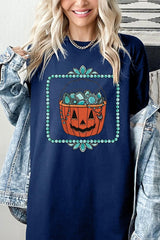 5000-E3140 Halloween turquoise pumpkin Heavy Cotton Tee $9