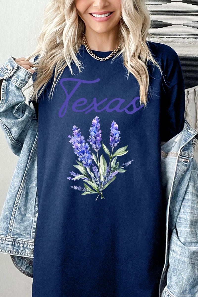 5000-E3060 Texas Bluebonnet Graphic Heavy Cotton Tee $9