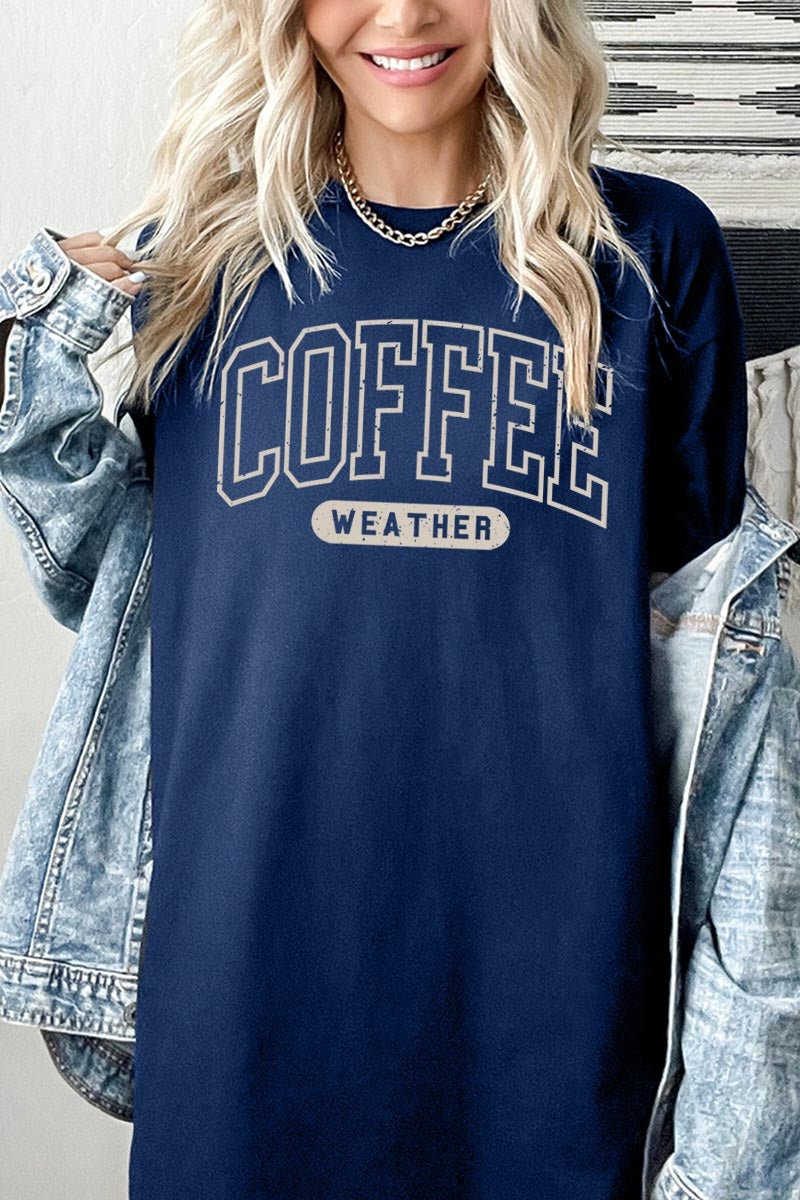 5000-E3207 Coffee Weather Graphic Heavy Cotton Tee $9