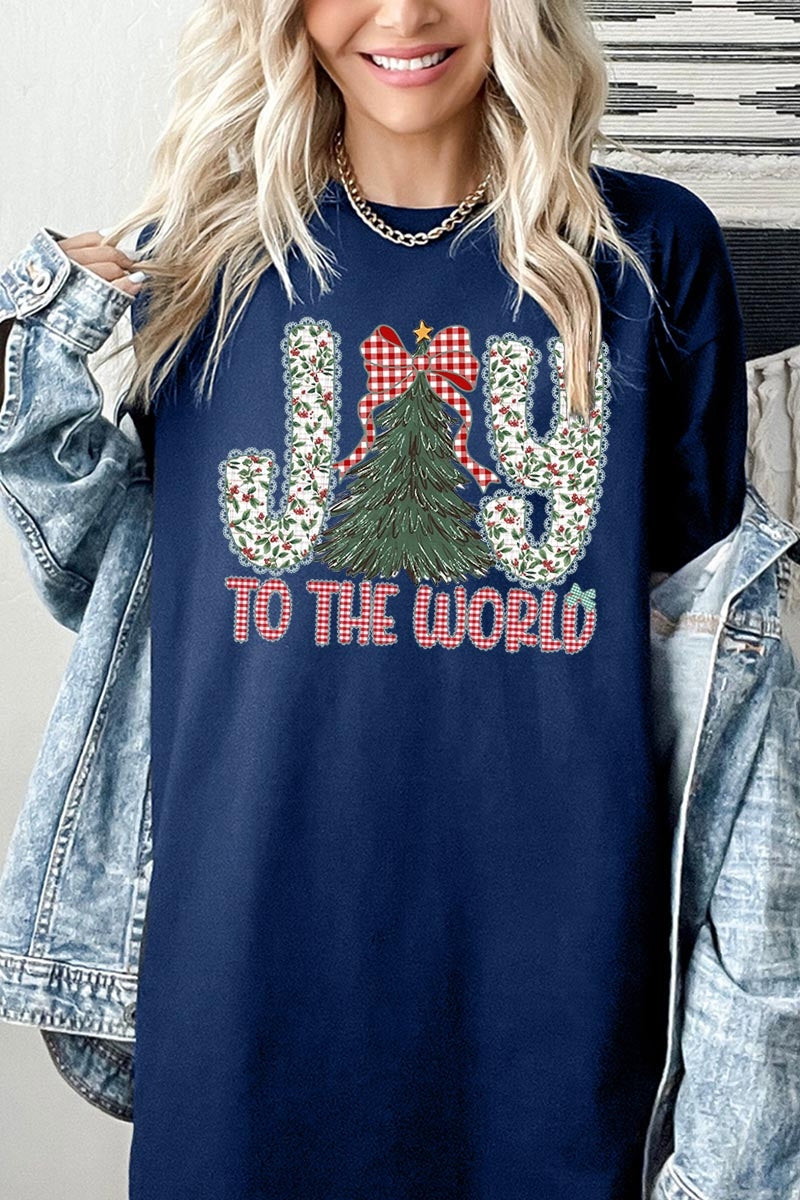 5000-E3213 Joy to the World Graphic Heavy Cotton Tee $9