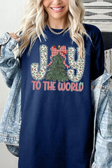 5000P-E3213 Joy to the World Graphic Plus Heavy Cotton Tee $12.75