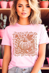US3001-E3112 Fall Pumpkin Botanical Graphic Tee $12.5