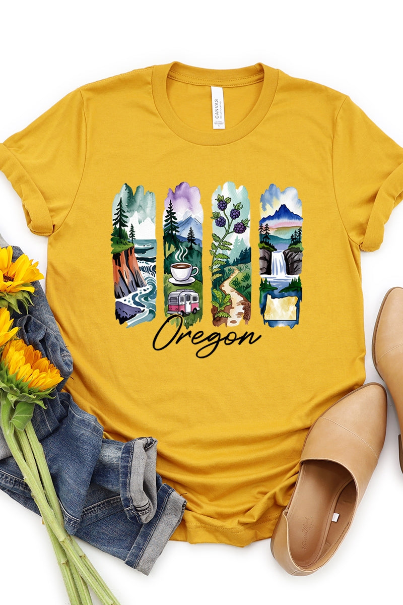 US3001-E3061OR Oregon State Brushstroke Graphic Tee $12.5