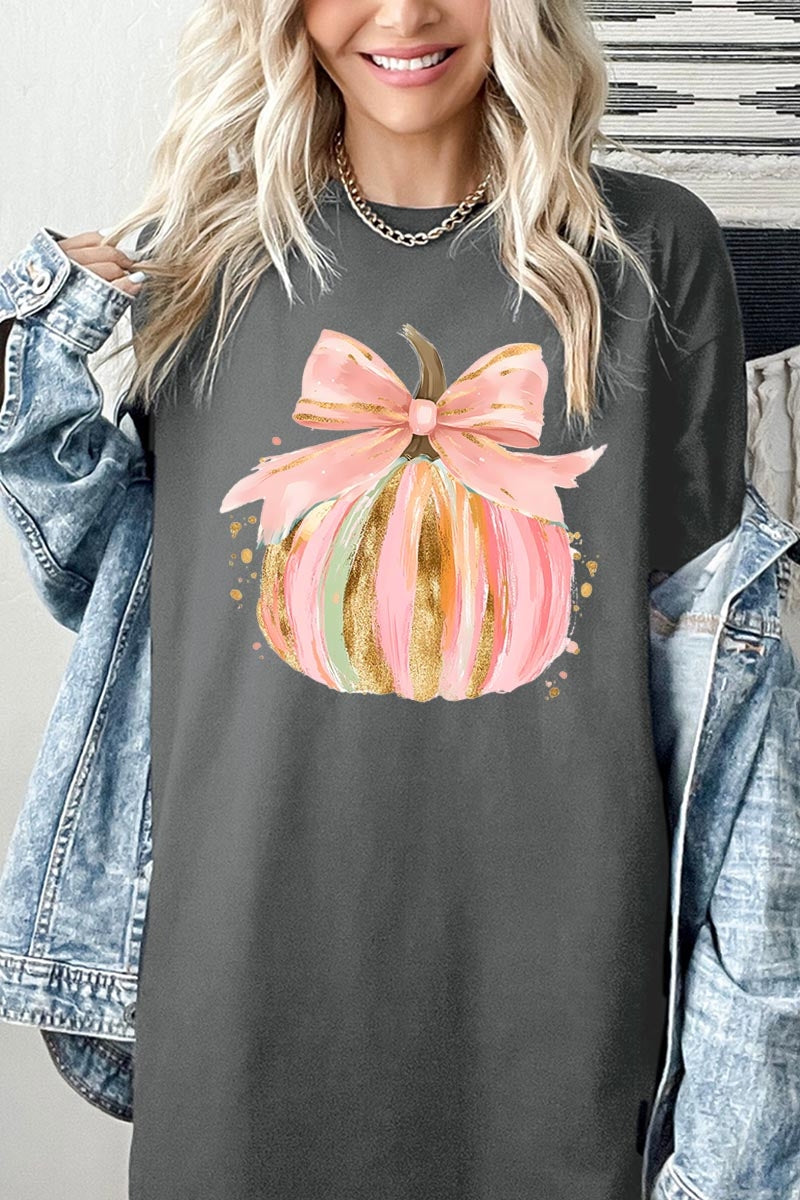 5000P-E3083 Brushstroke Pumpkin Graphic Plus Heavy Cotton Tee $12.75