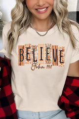 US3001P-E3167 Believe Fall Christian Graphic Plus Tee $16