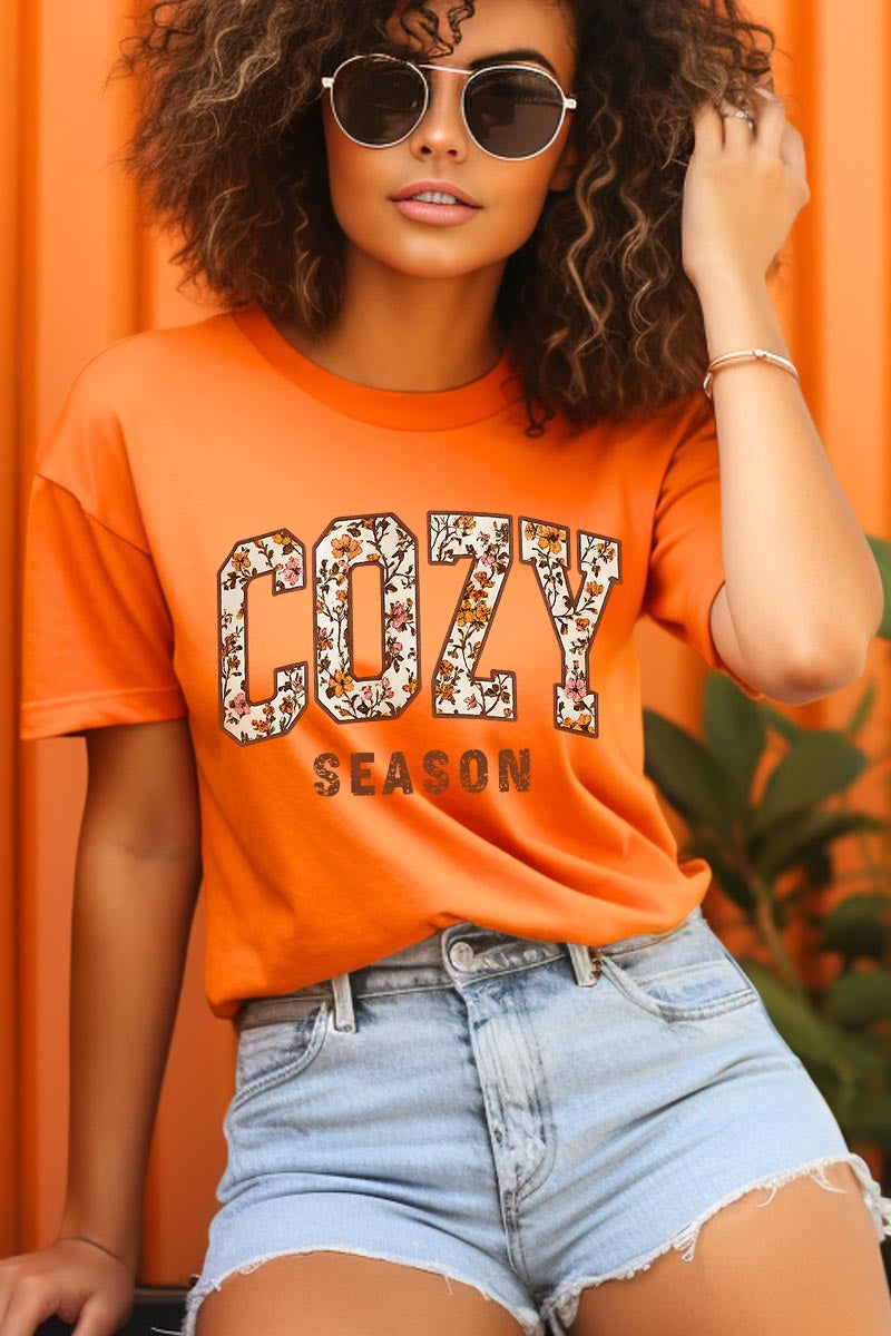 US3001-E3082 Cozy Season Graphic Tee $12.5
