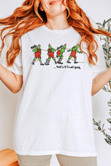 5000P-E3203 Grinch Dance Funny Christmas Graphic Plus Heavy Cotton Tee $12.75
