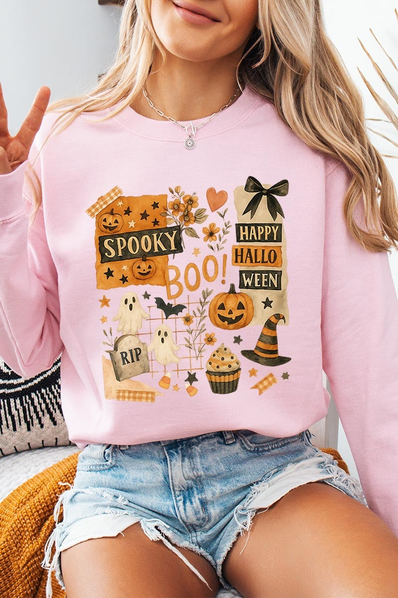 UL180-E3084 Halloween collage Graphic Sweatshirt $20