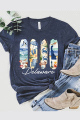 US3001-E3061DE Delaware State Brushstroke Graphic Tee $12.5