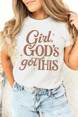 US3001-E3102 Girl, Godu2019s Got This Graphic Tee $12.5