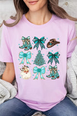 US3001-E3180 Western Christmas Graphic Tee $12.5