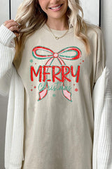 5000P-E3197 Merry Christmas Bow Graphic Plus Heavy Cotton Tee $12.75