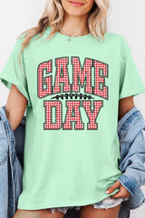 5000P-E3126 Red Gingham Game Day Graphic Plus Heavy Cotton Tee $12.75