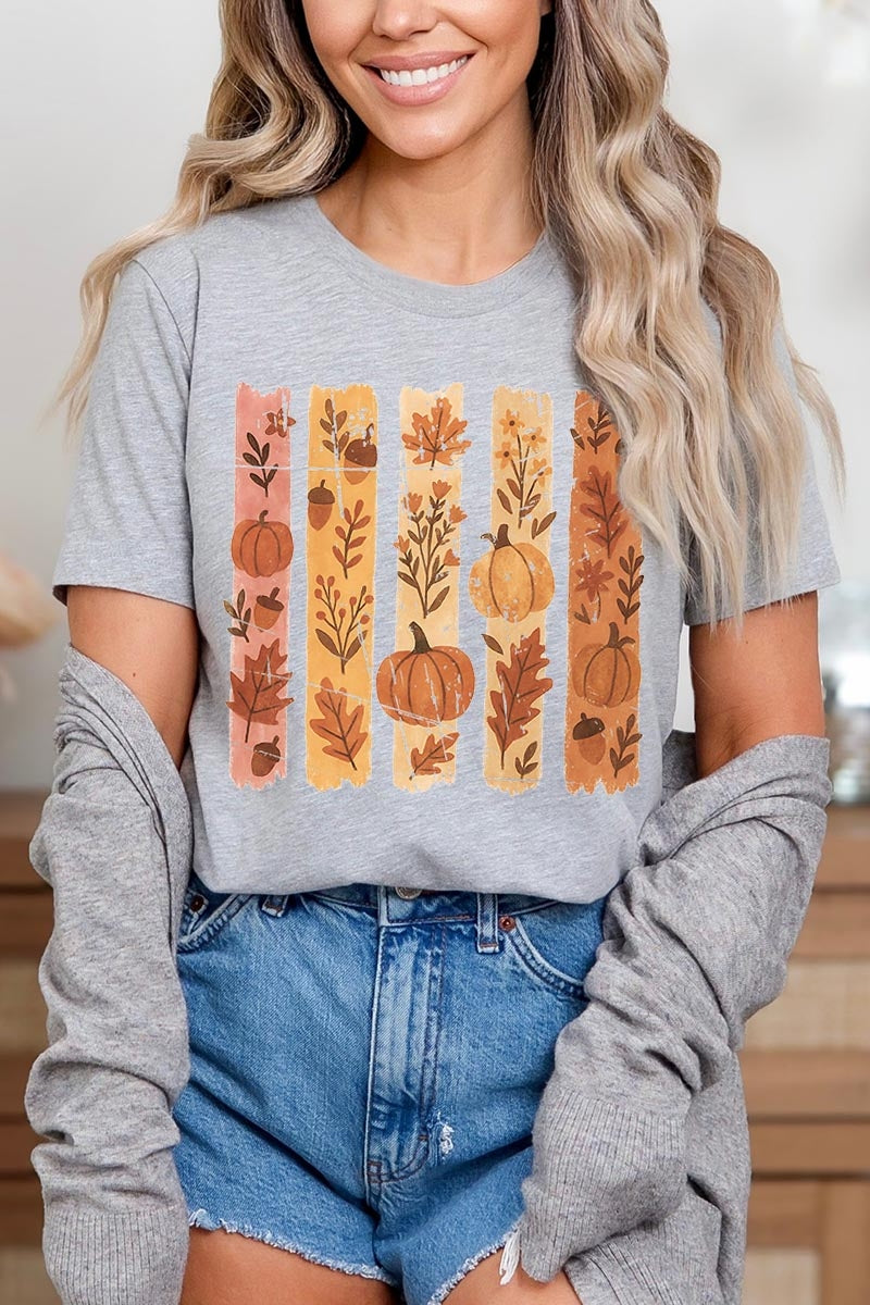US3001P-E3110 Brushstroke Boho Fall Graphic Plus Tee $16