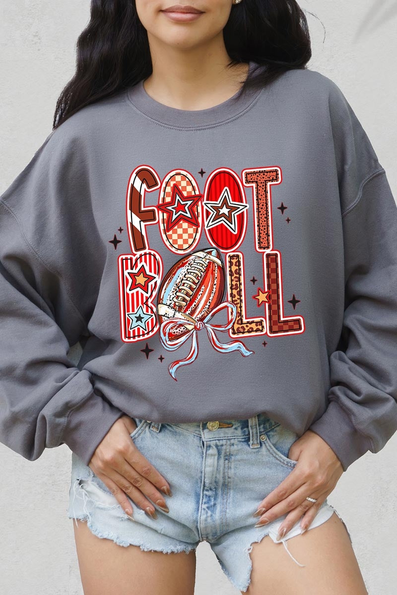 UL180P-E3053 Brushstroke Football Graphic Plus Sweatshirt $25