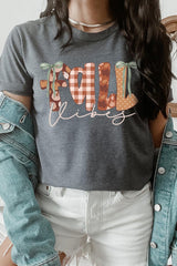 US3001P-E3071 Fall Vibes Rustic Script Graphic Plus Tee $16