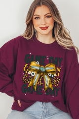 UL180-E3090 Yellow Football Game Day Bow Graphic Sweatshirt $20
