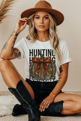 5000P-E3190 Hunting Pumpkin Bow Graphic Plus Heavy Cotton Tee $12.75