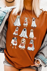 US3001P-E3106 Halloween Ghost Dog Graphic Plus Tee $16
