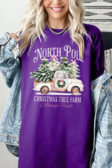 5000P-E3174 North Pole Christmas Graphic Plus Heavy Cotton Tee $12.75