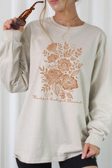 UL240-E3155 Neutral Thanksgiving Graphic Long Sleeve Tee $13.75