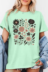 5000-E3178 Fall Floral Garden Graphic Heavy Cotton Tee $9