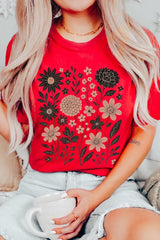 US3001P-E3178 Fall Floral Garden Graphic Plus Tee $16