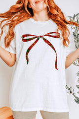 5000-E3211 Red Bow Christmas Graphic Heavy Cotton Tee $9